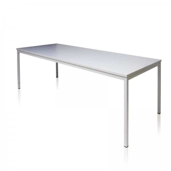 ADB Bürotisch / Stahlrohr-Tisch, grau 2000x800x750 mm